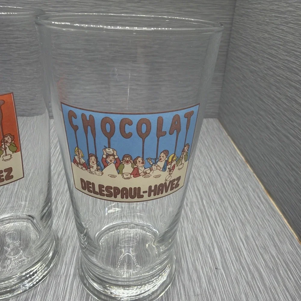 Pottery Barn Chocolate Tumblers Set of 4 Belgian Chocolate Vintage Style Glasses